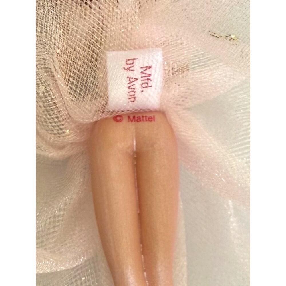 Barbie Ornament Sugar Plum Fairy Avon in Box 1997 Blonde New in Box Pink Dress - Picture 9 of 13